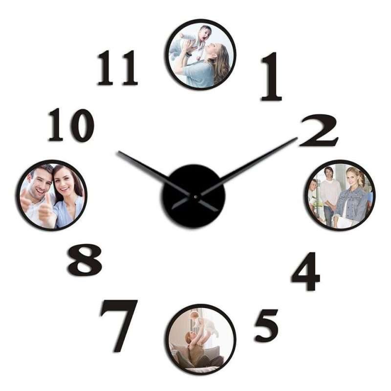 New Hot Wall Mirrored Clocks with Custom Photos