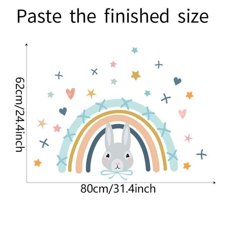 Cartoon Rabbit Rainbow Wall Stickers