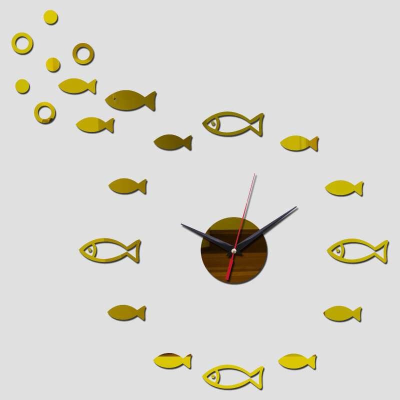 Fish Decoration Quartz Clock Wall Sticker