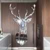 3D Deer Head Mirror Living Room Wall Stickers