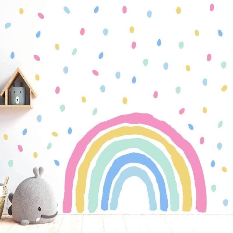 Hand Painted Large Rainbow Wall Decal