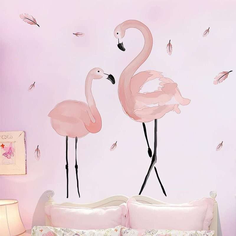 Pink Flamingo Nursery Wall Stickers