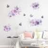 Purple Wallpaper Art Wall Flower Sticker