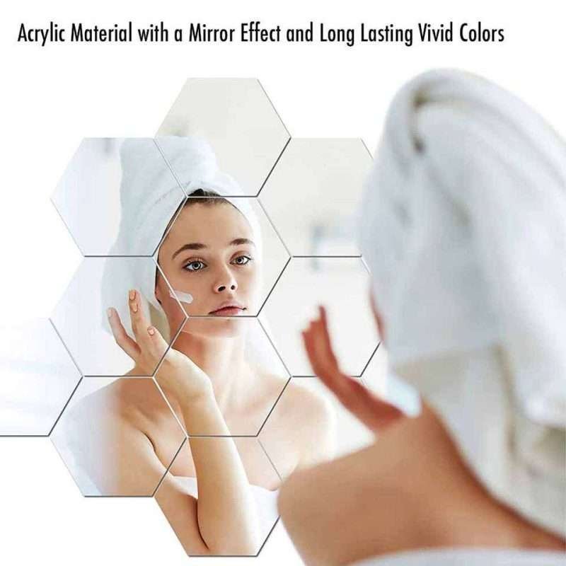 Hexagon Wall Stickers Removable Mirror Decals