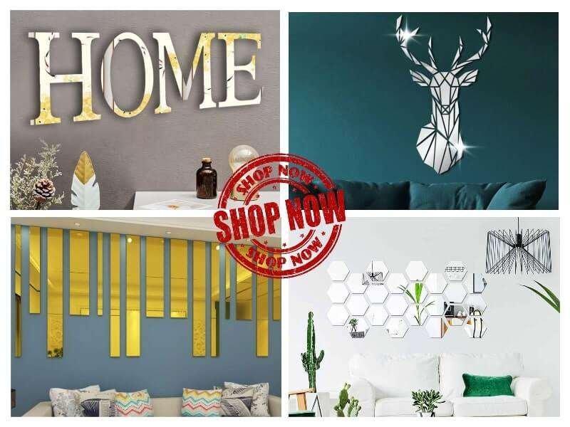 summer decoration living room mirror wall stickers